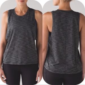 LULULEMON HEATHERED BLACK CARDIO SQUAD TANK